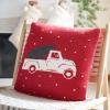 SAFAVIEH Home Collection Homeward Holiday Red 20-inch Square Decorative Accent Throw Pillow (Insert Included) HOL3008A-2020