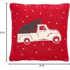 SAFAVIEH Home Collection Homeward Holiday Red 20-inch Square Decorative Accent Throw Pillow (Insert Included) HOL3008A-2020