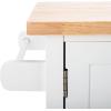 SAFAVIEH Home Collection Kesler White/Natural 2-Door 1-Shelf Trolley Kitchen Cart with Wheels