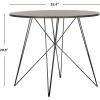 SAFAVIEH Home Collection Marino Mid-Century Modern Dark Grey Hairpin Leg Round Dining Table