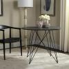 SAFAVIEH Home Collection Marino Mid-Century Modern Dark Grey Hairpin Leg Round Dining Table