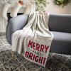 SAFAVIEH Home Collection Merry and Bright Grey/Red 50 x 60-inch Holiday Decorative Throw Blanket