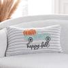 SAFAVIEH Home Collection Pumpkin Truck Stripe Beige Cotton 12 x 20-inch Rectangle Decorative Accent Insert Throw Pillow