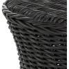 SAFAVIEH Home Collection Ruxton Dark Brown Rattan Round Coffee Table Ottoman(Black)