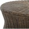 SAFAVIEH Home Collection Ruxton Dark Brown Rattan Round Coffee Table Ottoman(Brown)