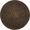 SAFAVIEH Home Collection Ruxton Dark Brown Rattan Round Coffee Table Ottoman(Brown)