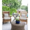 SAFAVIEH Home Collection Ruxton Dark Brown Rattan Round Coffee Table Ottoman(Natural)
