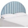 SAFAVIEH Home Collection Solare Slate Blue Velvet Channel Tufted Arched Queen Size Headboard(Slate Blue Velvet)