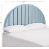 SAFAVIEH Home Collection Solare Slate Blue Velvet Channel Tufted Arched Queen Size Headboard(Slate Blue Velvet)