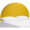 SAFAVIEH Home Collection Sunnira Mustard Velvet Channel Tufted Arched Queen Size Headboard(Mustard Velvet)