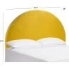 SAFAVIEH Home Collection Sunnira Mustard Velvet Channel Tufted Arched Queen Size Headboard(Mustard Velvet)