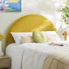 SAFAVIEH Home Collection Sunnira Mustard Velvet Channel Tufted Arched Queen Size Headboard(Mustard Velvet)