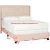 SAFAVIEH Home Collection Winslet Light Grey & Espresso Bed, Full(Light Beige)