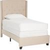 SAFAVIEH Home Collection Winslet Light Grey & Espresso Bed, Full(Light Beige)