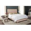 SAFAVIEH Home Collection Winslet Light Grey & Espresso Bed, Full(Light Beige)