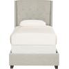 SAFAVIEH Home Collection Winslet Light Grey & Espresso Bed, Full(Light Grey)