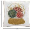 SAFAVIEH Home Wynter Holiday Ornament Snow Globe 18-inch Decorative Pillow Pillow, Multicolored