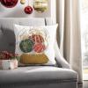SAFAVIEH Home Wynter Holiday Ornament Snow Globe 18-inch Decorative Pillow Pillow, Multicolored