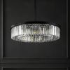 SAFAVIEH Lighting Collection Jennaya Crystal Art Deco 32-inch Diameter Adjustable Hanging Chandelier Light Fixture (LED Bulbs Included)
