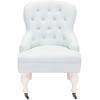 SAFAVIEH Mercer Collection Robert Light Brown Linen Club Chair(Robins Egg Blue)