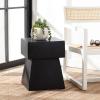 SAFAVIEH Outdoor Collection Zen Mushroom Modern Dark Grey Concrete Accent Table (Fully Assembled)(Black)