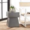SAFAVIEH Outdoor Collection Zen Mushroom Modern Dark Grey Concrete Accent Table (Fully Assembled)(Grey)