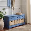 Safavieh American Homes Collection Damien Vintage Grey 3 Drawer Storage Unit(Blue)