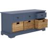 Safavieh American Homes Collection Damien Vintage Grey 3 Drawer Storage Unit(Blue)
