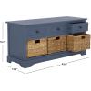 Safavieh American Homes Collection Damien Vintage Grey 3 Drawer Storage Unit(Blue)