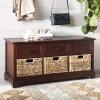 Safavieh American Homes Collection Damien Vintage Grey 3 Drawer Storage Unit(Dark Cherry)