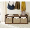 Safavieh American Homes Collection Lonan Grey and White Wicker Storage Bench(Brown)