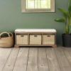 Safavieh American Homes Collection Lonan Grey and White Wicker Storage Bench(Brown)