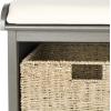 Safavieh American Homes Collection Lonan Grey and White Wicker Storage Bench(Grey)