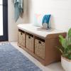 Safavieh American Homes Collection Lonan Grey and White Wicker Storage Bench(Sepia)