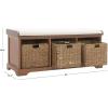 Safavieh American Homes Collection Lonan Grey and White Wicker Storage Bench(Sepia)