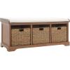 Safavieh American Homes Collection Lonan Grey and White Wicker Storage Bench(Sepia)