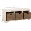 Safavieh American Homes Collection Lonan Grey and White Wicker Storage Bench(White)