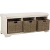 Safavieh American Homes Collection Lonan Grey and White Wicker Storage Bench(White)