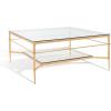 Safavieh American Homes Collection Mieka Gold Leaf Glass Couture Cocktail Table(Gold/Glass)