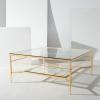 Safavieh American Homes Collection Mieka Gold Leaf Glass Couture Cocktail Table(Gold/Glass)