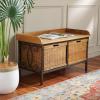 Safavieh American Homes Collection Noah Antiqued Pewter and Oak Storage Bench(Oak)