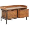 Safavieh American Homes Collection Noah Antiqued Pewter and Oak Storage Bench(Oak)