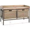 Safavieh American Homes Collection Noah Antiqued Pewter and Oak Storage Bench(Oak)