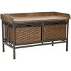 Safavieh American Homes Collection Noah Antiqued Pewter and Oak Storage Bench(Pewter / Oak)