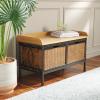 Safavieh American Homes Collection Noah Antiqued Pewter and Oak Storage Bench(Pewter / Oak)