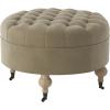 Safavieh Clara Round Ottoman(Mushroom)