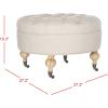 Safavieh Clara Round Ottoman(Taupe)
