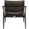 Safavieh Couture Dilan Brown and Black Woven Leather Safari Chair(Black / Black)