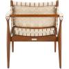 Safavieh Couture Dilan Brown and Black Woven Leather Safari Chair(Cream / Light Brown)
