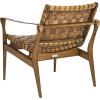 Safavieh Couture Dilan Brown and Black Woven Leather Safari Chair(Light Brown / Brown)
